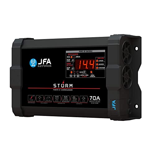 Fonte Automotiva Carregador de Bateria Storm Plus 70A JFA Bivolt Carro Som Automotivo