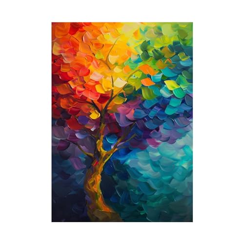 Arbres d’art mural abstraits grand poster mural 70x100cm décoration sans cadre