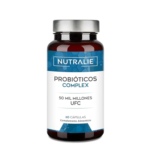 Los mejores Probióticos Intestinales 7 Probióticos Intestinales Naturales - 50 Billones UFC BIO-disponibles - Probiótico Flora Intestinal - Lactobacillus Acidophilus y Gasseri + Bifidobacterium - 10 Cepas - 60 Cápsulas Nutralie