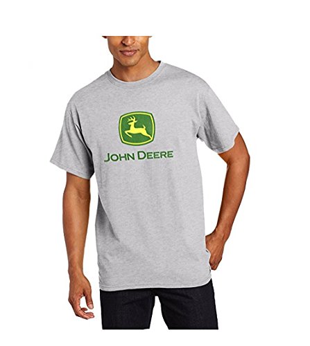 John Deere Logo T-Shirt- Men's- Oxford Gray, Medium