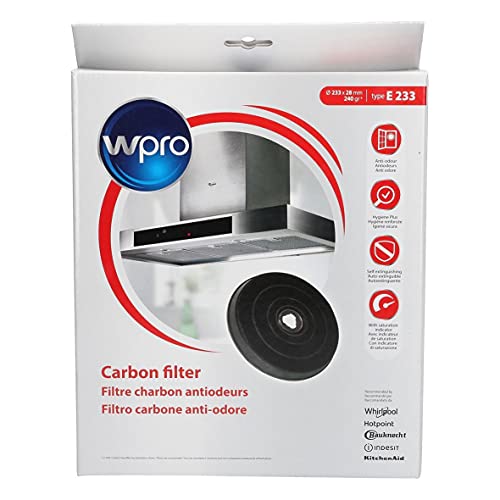 Wpro Chfe233/2 Filtre De Hotte A Charbon E233 Diam 235Mm X H 20 Mm