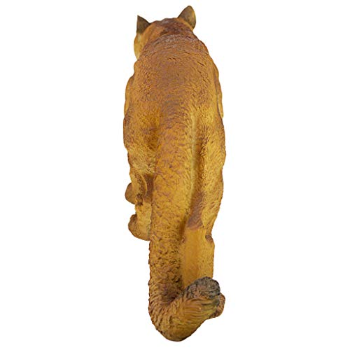 Image of Design Toscano Prowling American Mountain Cougar Indoor /Outdoor Garden Statue, 22 Inches Wide, 5 Inches Deep, 8 Inches High, Handcast Polyresin, Full Color Finish