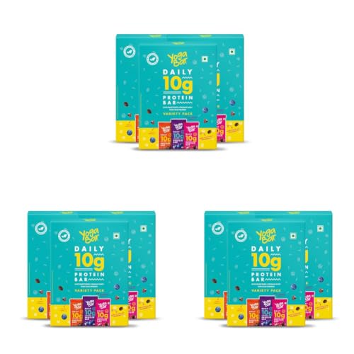 Image of Yogabar Variety Pack 10 grams Protein Bars [Pack of 54], Protein Blend & Premium Whey