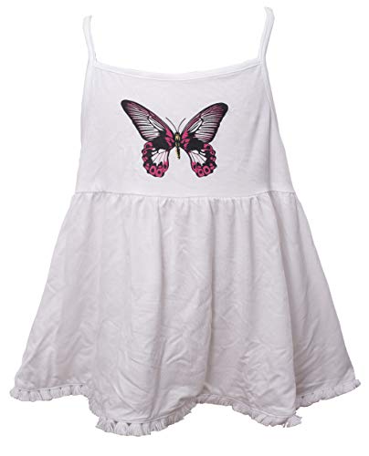 Ipuang Girls' Cotton Butterfly Tassel Cami Top Tee 2 White #TOP4