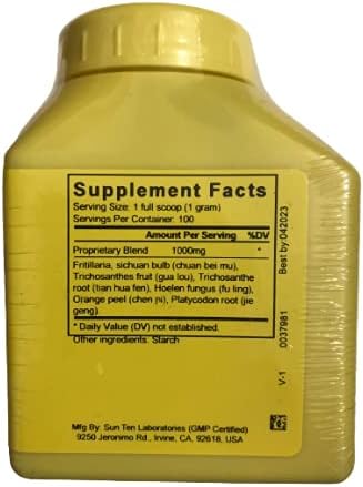 SUN TEN - FRITILLARIA & TRICHOSANTHES FO Bei Mu Gua Lou San 316 Concentrated Granules 100g by Baicao by SUN TEN Baicao