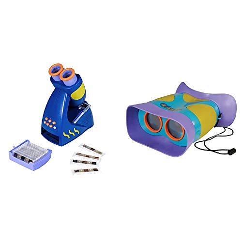 Educational Insights Geosafari Jr. Talking Microscope, Brown Box Packaging Bundle with Educational Insights GeoSafari Jr. Kidnoculars: Kids Binoculars - Perfect for Preschool Science