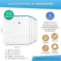 Vakuumbeutel für Kleidung und für Bettdecken - 6er Probierset mit 5 Größen – Ansicht 3