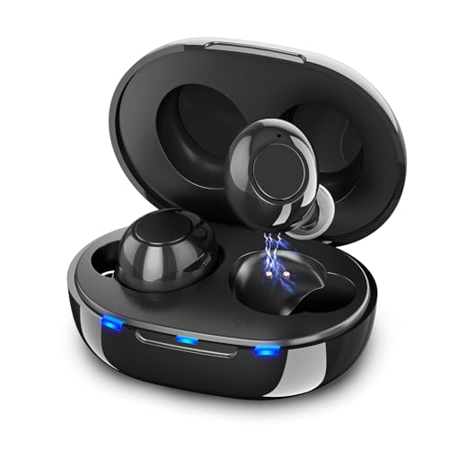 Amplificador De Sonido   JINGHAO Recargable de Amplificadores de Sonido Invisible Con Caja De Carga Portátil, Juego de 2