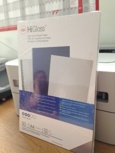 Gbc HiGloss & HiClear - Cubierta (805 g, 0,18 mm, A4), blanca