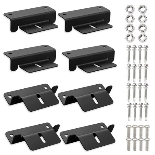 8 schwarze Solarpanel-Z-Halterungen, Solarpanel-Montagehalterungen mit Muttern und Schrauben, Z-Halterungen für Solarpanels zur Boot und Dachmontage