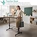 Small Portable Rolling Standing Desk - 32 Inch Adjustable Height Mobile Stand Up Desks with Wheels for Treadmill Walking Pad, Teacher Podium for Classroom, Couch Sofa Side Laptop Table, Rustic Brown