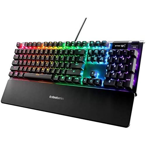 SteelSeries Apex 5 - Hybrid-Mechanische Gaming Tastatur - Tastenweise Rgb-Beleuchtung - Oled Smart-Display - Deutsches (Qwertz) Layout [