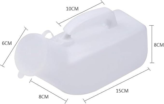 Orinal masculino plástico transparente 1000 ml miniatura 2