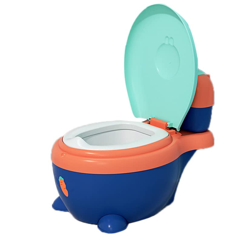 Generic Toilette Simulata per Vasino Real Feel Portatile con Cuscino in PU Ispessito per i più Piccoli (BLUE)