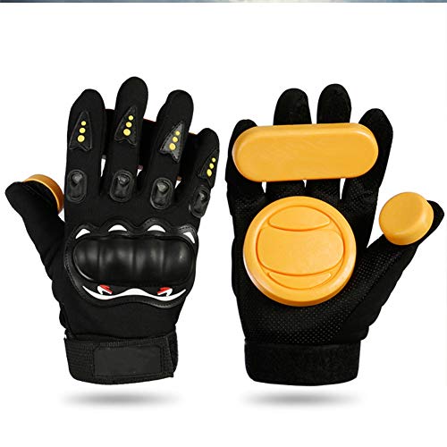 Bumlon Longboard Slide Gloves, Downhill Longboarding Skateboard Gloves with Slider Pucks