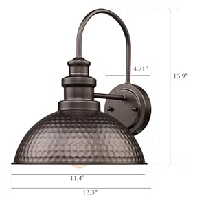 Casia Farmhouse Barn Lights Rustic Wall Sconce Exterior Outdoor Mounted Lighting Fixture Vintage Gooseneck Wall Lighting Oil Rubbed Bronze 2 Pack