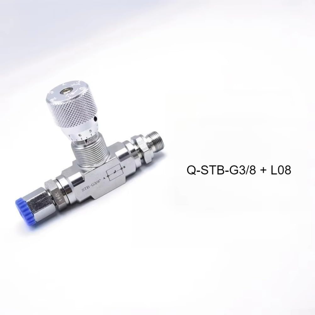 Valvola a farfalla bidirezionale con connettore 0.8L, valvola di controllo del flusso idraulico in acciaio al carbonio per fluidi, aria, oli, filettatura femmina NPT da 1/4 "o 3/8" (STB-G3/8)