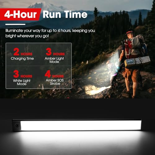 FIERYRED Rechargeable LED Magnetic Camping Light, 3 Lighting Modes w/SOS Strobe, 16-Inch Ultra-Thin Strip, Rugged Aluminum Housing, Type-C Fast Charging for RV, Tent, Auto Repair & Outdoor Emergency by FIERYRED - Used condition - Image 2