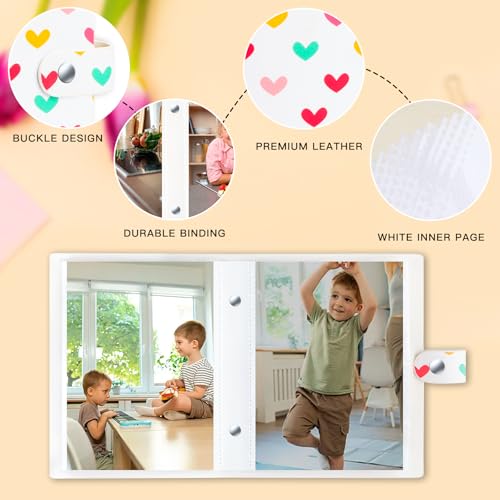 2 Pack Small Photo Albums 6x4 Slip In Hold Totally 52 Photos 10x15cm, Mini Flip Photo Album Little Portable Memory Book with Leather Cover for Baby Wedding Holiday Family Birthday Travel (White) - Image 4