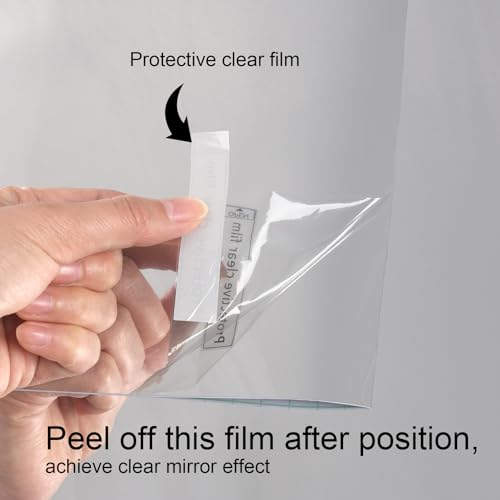 FANCYEASY 15.7"x472" Silver Mirror Sticker for Walls Self Adhesive Non-Glass Reflective Peel and Stick Mirror Paper Flexible Chrome Vinyl Roll for DIY Crafts Cabinets Appliances Party Wall Decor by FANCYEASY - Used condition - Image 8