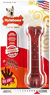 Nylabone Extreme Tough Dog Chew Toy Bone, Durable, Cleans Teeth, Beef Jerky Flavour, Small, for Dogs Up to 11 kg
