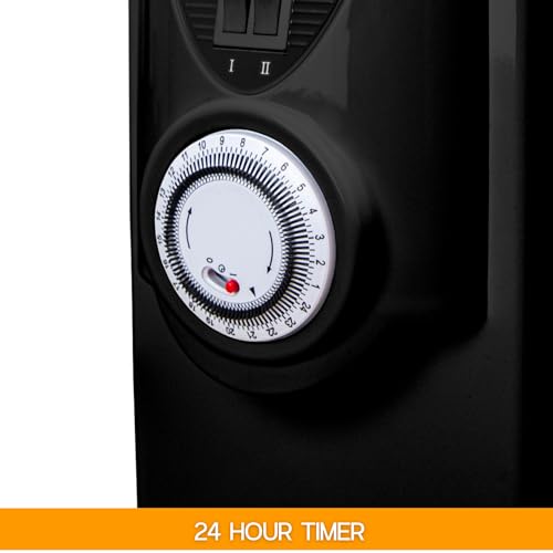 nuovva Oil Filled Radiator Free Standing – Heaters for Home Low Energy – Electric Heater with Thermostat Black – Portable 2500W Radiator with Timer - Image 7
