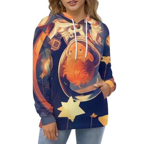 Sweatshirt pullover cosmonautes étoiles sweat à capuche mixte taille S