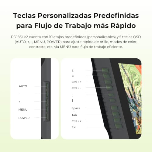 Tableta gráfica de 15,6 pulgadas GAOMON PD1561 V2 compatible con Android, Windows y Linux 6