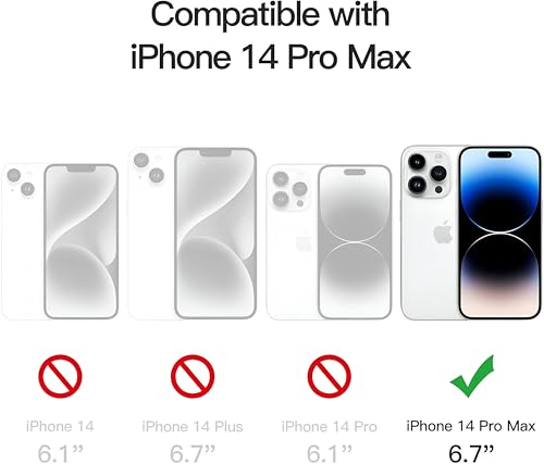 Image of Dsynk Gear Case Compatible with iPhone 14 Pro Max, Black | Magnetic Compatible with Mag-Safe | Built-in Stand & Camera Lens Protector | Anti-Yellowing & Scratch-Resistant Crystal Clear Back Cover