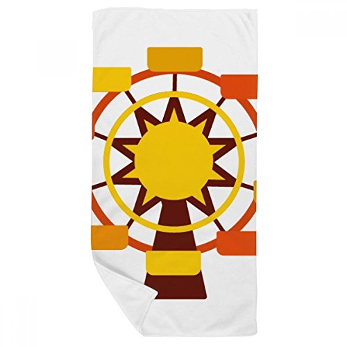 Serviette de bain douce multicolore motif grande roue 35x70cm linge