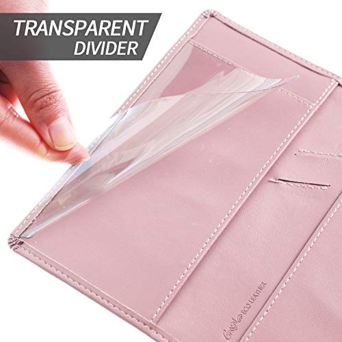 IKEPOD Leather Checkbook Cover for Men Women RFID Blocking by GNEGNI