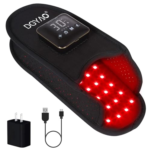 DGYAO D MAX Cordless Foot Slipper Red Light Therapy, Near Infrared Therapy for Feet Pain Relief, with Battery Pulse Therapy (Single)