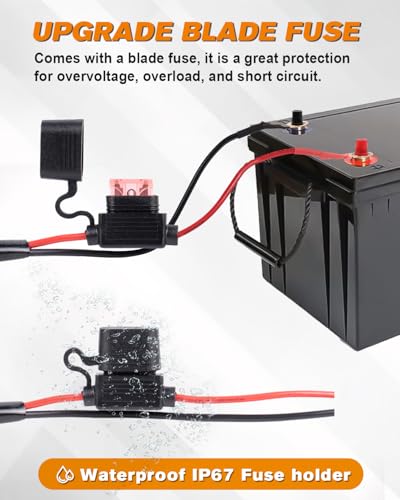 Image of BICYACO LED Light Bar Wiring Harness Kit-16AWG Wiring Kit with 12V Relay 40A Blade Fuse On Off Flush Mounted Switch DT Connector for Off Road Flood Spot Light ATV SUV UTV Boat- 2 Lead(Triangular)