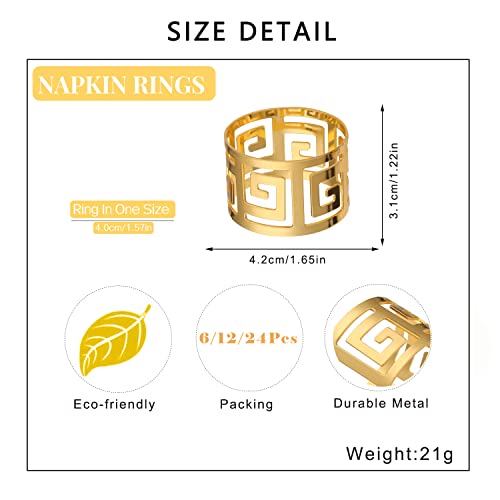 Davifina Napkin Rings Set Of 12, Gold Metal Napkin Holders For Wedding Birthday Christmas Easter Fall Halloween Thanksgiving Party Of Table Setting #TOP5