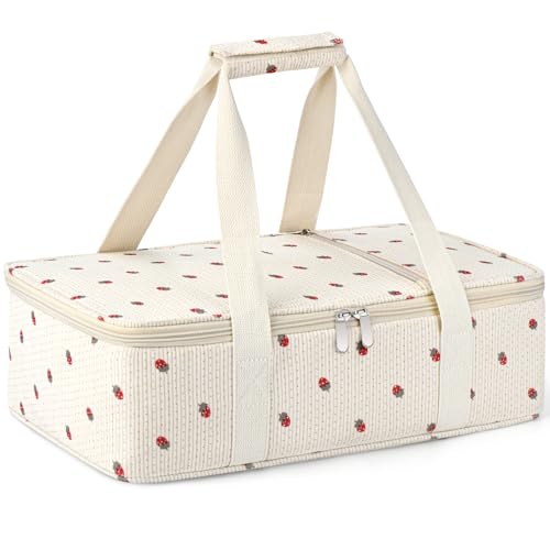 MIAOJIE Insulated Casserole Carrier, Corduroy Casserole Dish Carrier