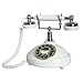 Retro Landline Phone, Corded White Classic Vintage Phone, Old Fashion Telephone Set for Home/Office/Hotel, Wired Antique Telephone Gift for Seniors (Push Button)