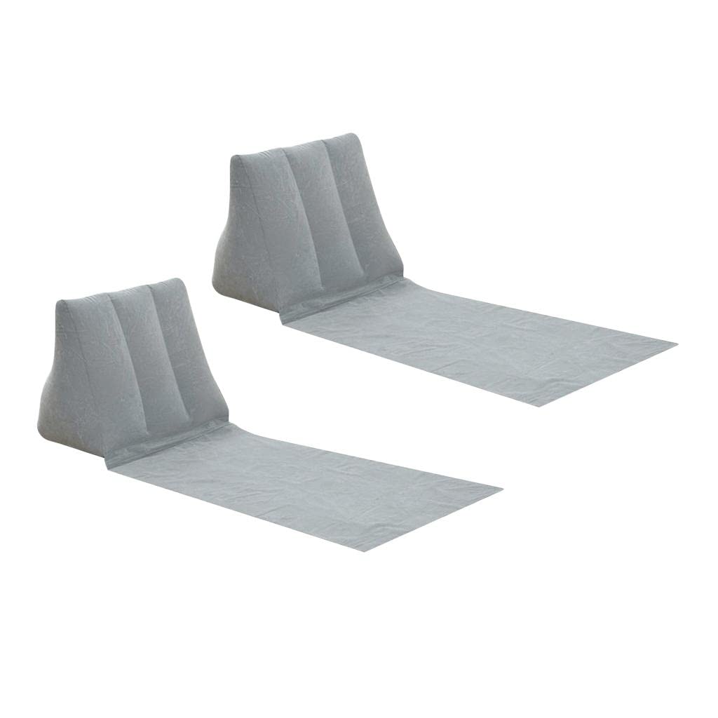 Enakshi® 2pcs Inflating Beach Camping Lounger Back Pillow Cushion Chair Air Bed Gray|Sporting Goods | Outdoor Sports | Camping & Hiking | Camping Furniture-image-19