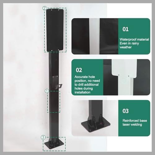 Support de charge extérieur pour véhicules électriques - Fixation sol contre l'absence de mur - 6