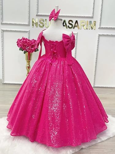 Girls Sequin Party Dresss Formal Wedding Party Pageant Gowns Kids Princess Sparkle Off Shoulder Long Graduation Dress2
