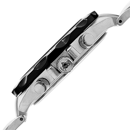August Steiner Men's Multifunction Watch - 3 Subdials With Large Luminous Arabic Numerals On Stainless Steel Bracelet - As8161 (Silver/Black) #TOP2