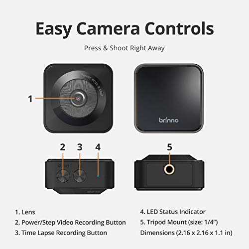 Brinno Tlc130 Time Lapse Camera, Long Battery Life, Wifi/Ble Video Editing App, Step Video, Photo, Hd 1080P, Ipx4 Water Resistant, Versatile Accessories - Ios Easy Connect App Update #TOP4