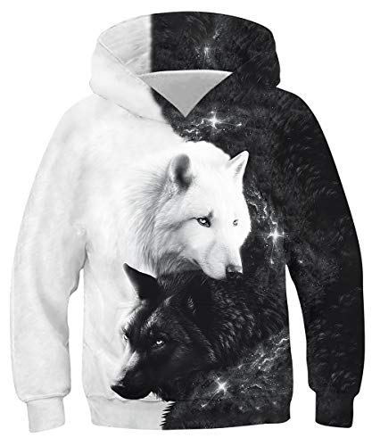 Aideaone Kids Hoodies 3D Animal Pullover Hooded Sweatshirt Cool Hoodies With Pocket For 14-16 Years #TOP17