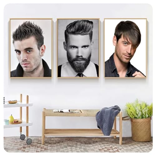 Affiche de coiffure pour homme en peinture sur toile décoration moderne