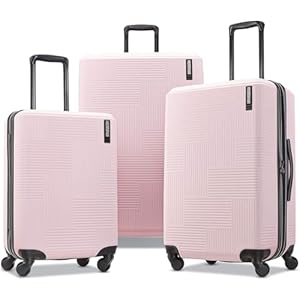 American Tourister Stratum XLT Expandable Hardside Luggage with Spinner Wheels, Pink Blush, 3-Piece Set (20/24/28)