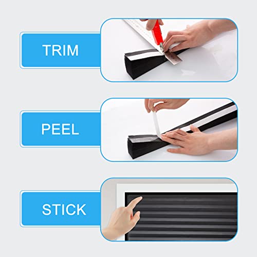 Myshade 6 Pack Temporary Blackout Paper Shades For Windows,Paper Pleated Blinds With Adhesive,No Tools No Drilling Free Cut Size Paper Room Darkening Shades(Black, 36" W X 72" H) #TOP6
