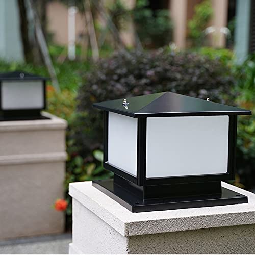 Slawa Outdoor Column Lights With Mount Base, Exterior Patio Pillar Lights Outdoor Fixture With Aluminum Housing, Outdoor Post Lights Fixture With Tempered Glass For Front Yard, Garden Porch #TOP4