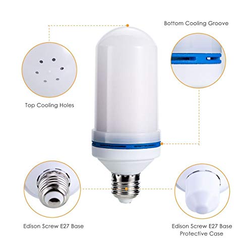 Image of E27 LED Flicker Flame Simulated Burning Fire Effect Light Bulb (Yellow)