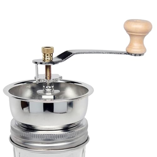 Molinillo de café - Molinillo de café en frasco de vidrio, Molinillo de café en frasco de vidrio, Molinillo de café de viaje manual | Accesorio de tapa de molinillo de acero inoxidable, molinillo de c