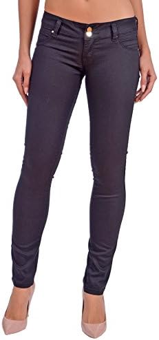 Fancy Jade Women's Junior Super Stretch Colored Twill Skinny Pants (Black, 3)