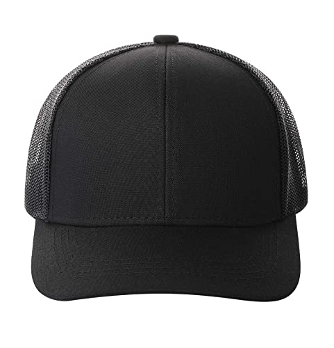 Tssgbl Snapback Men Women Trucker Hat Summer Plain Trendy Baseball Cap,Adjustable Blank Mesh Back Workout Baseball Golf Cap Black #TOP1